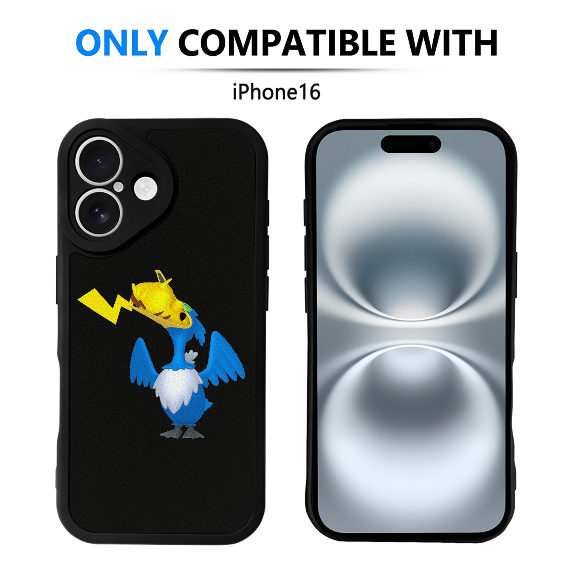 （画像用） ポケットモンスター Pokémon 【iPhone 16シリーズ対応】シリコンスマホケース（レザー調） 材質：シリコン